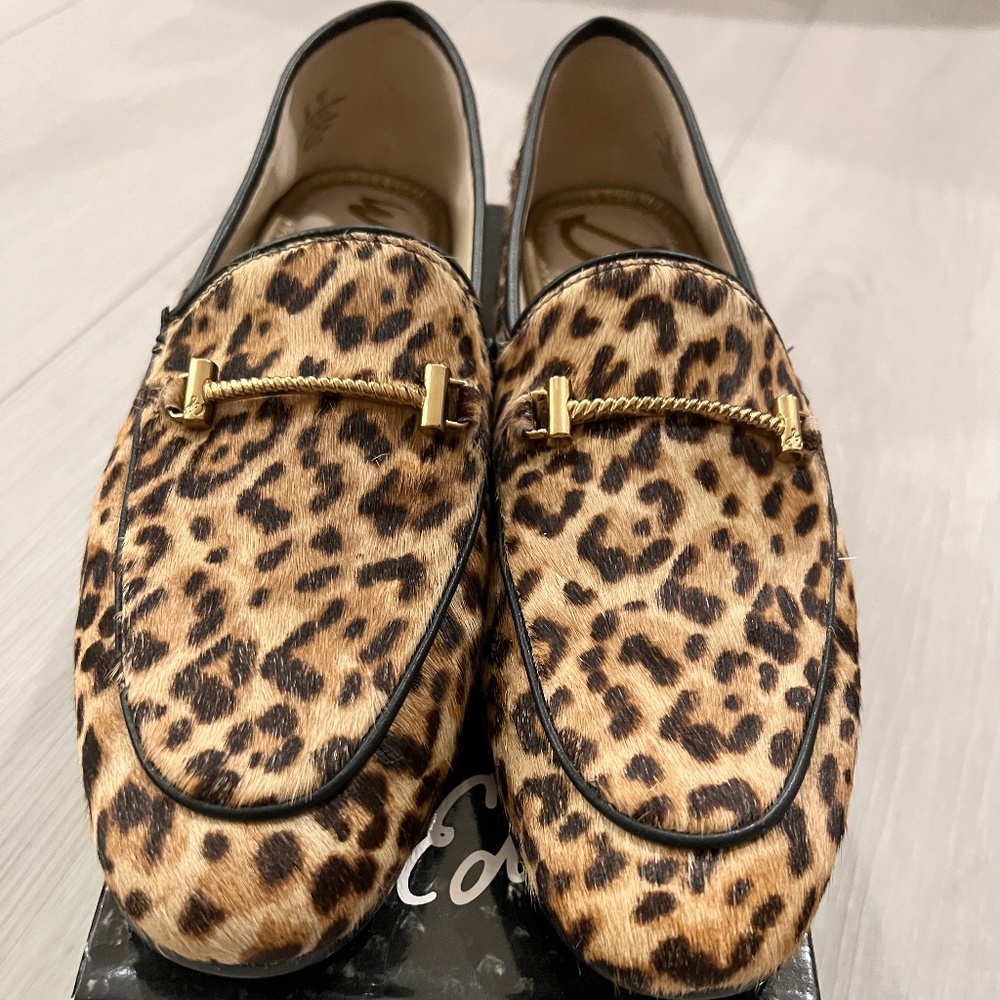 Sam Edelman Leopard Loafers, Size 9M